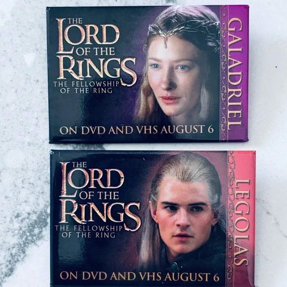 Lord of the Rings Fellowship of the Rings DVD Release Promo Pins Set of 12 - Picture 6 of 8